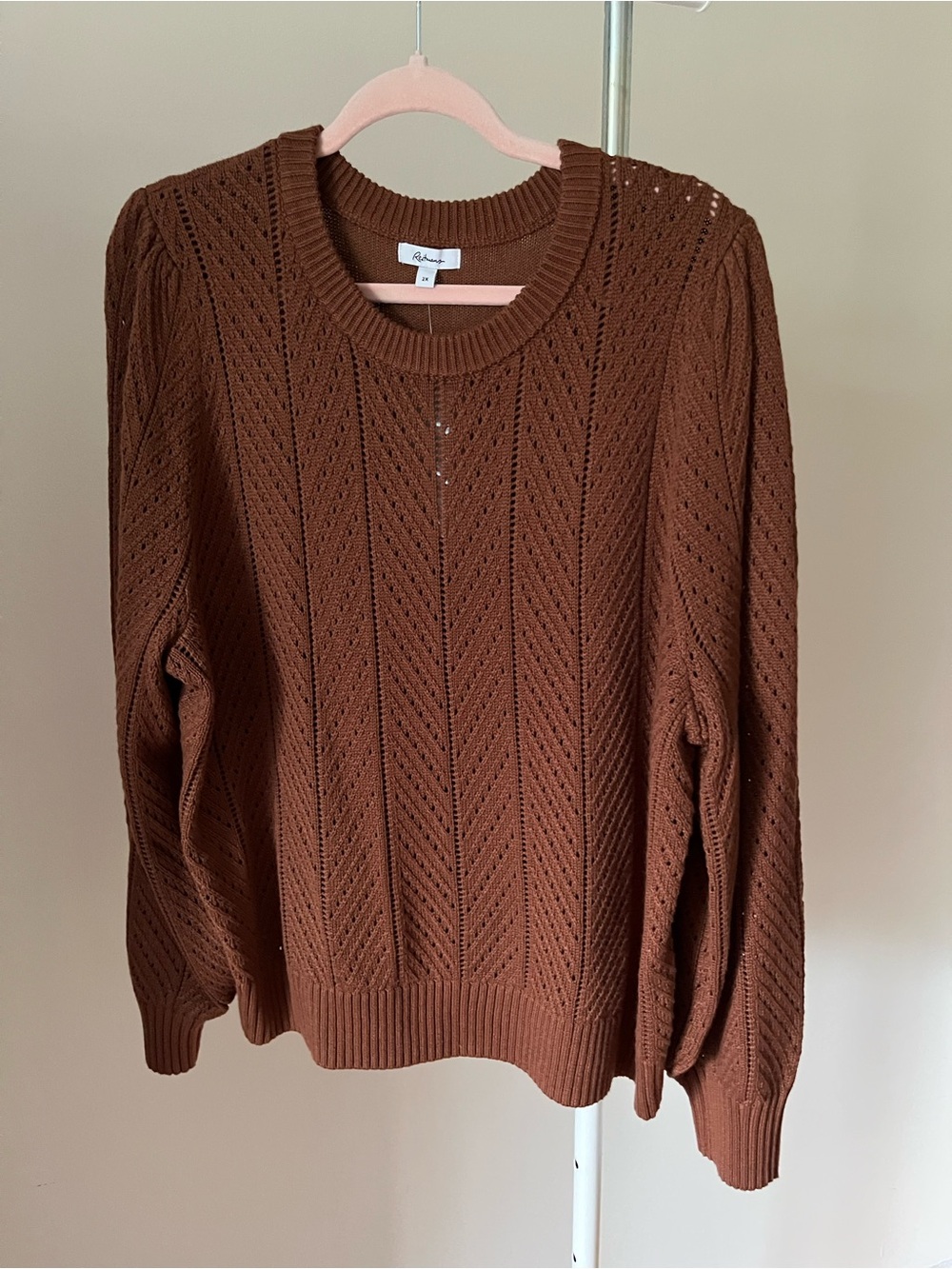 NWT Reitmans Puffed Sleeve Pointelle Sweater